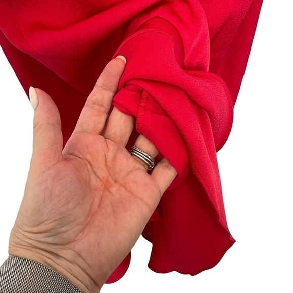 Shoshanna Midnight Poppy Strapless High-Low Gown Hem and Bust Ruffle Size 2 - Picture 5 of 11